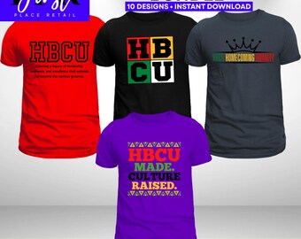 Bundel HBCU-T-shirtontwerp | 10 digitale ontwerpen | png, svg, jpg | Black College Pride, Homecoming, Yard Life, geïnspireerd op Divine Nine