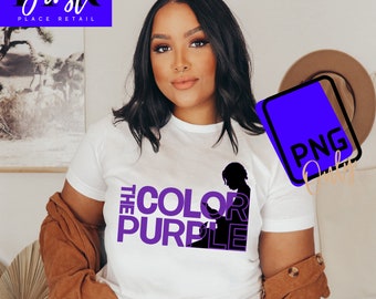 The Color Purple Silhouette Printable png ONLY for Iron On Transfer. Instant Download.