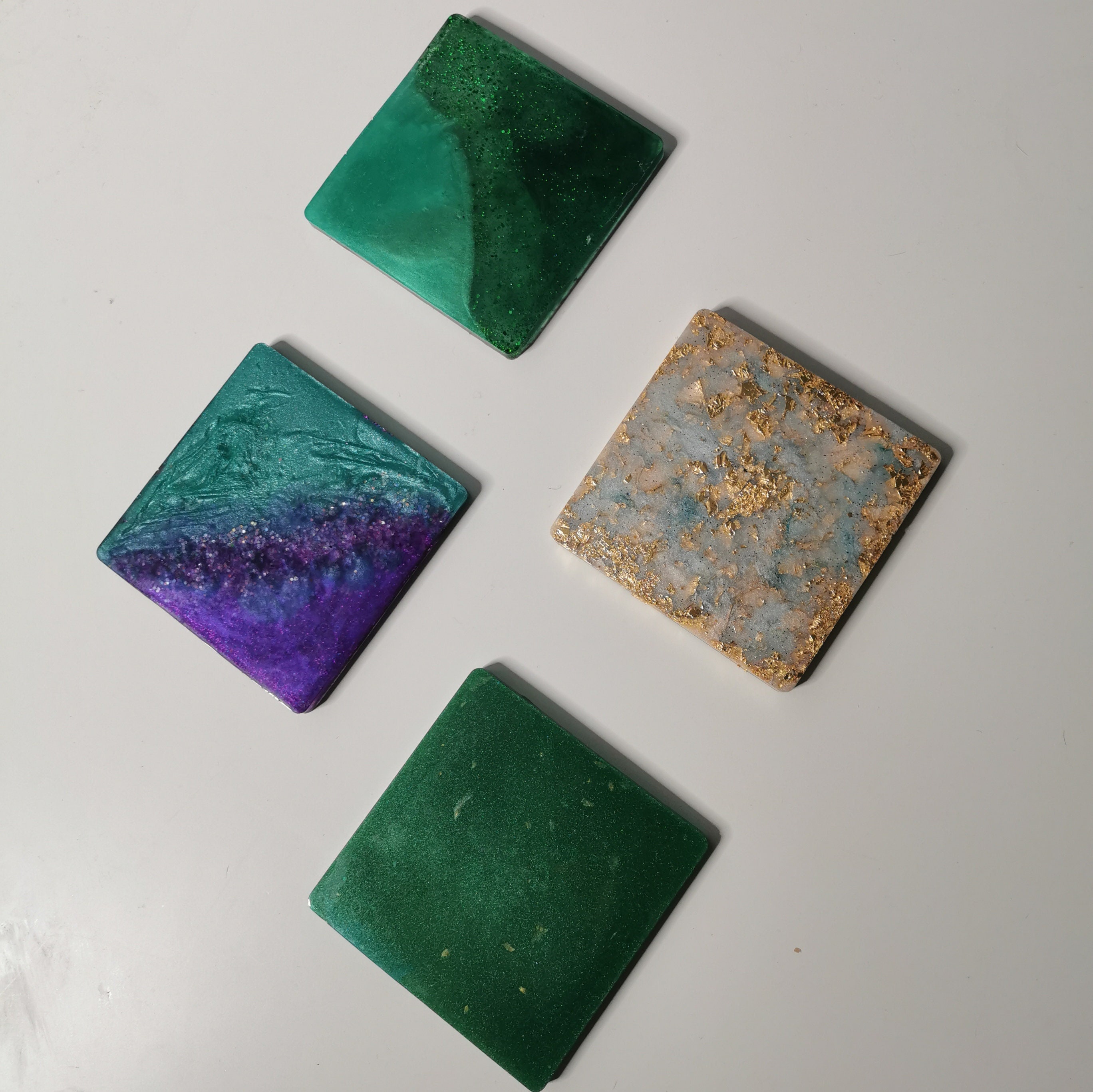 Square Epoxy Resin Drinks Coasters Etsy UK