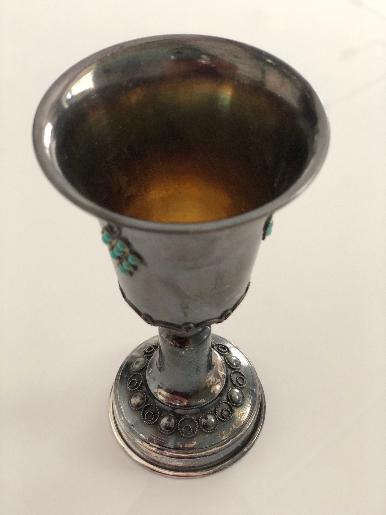 Vintage Antique Kiddush Cup 925 Sterling Silver Collectible Etsy