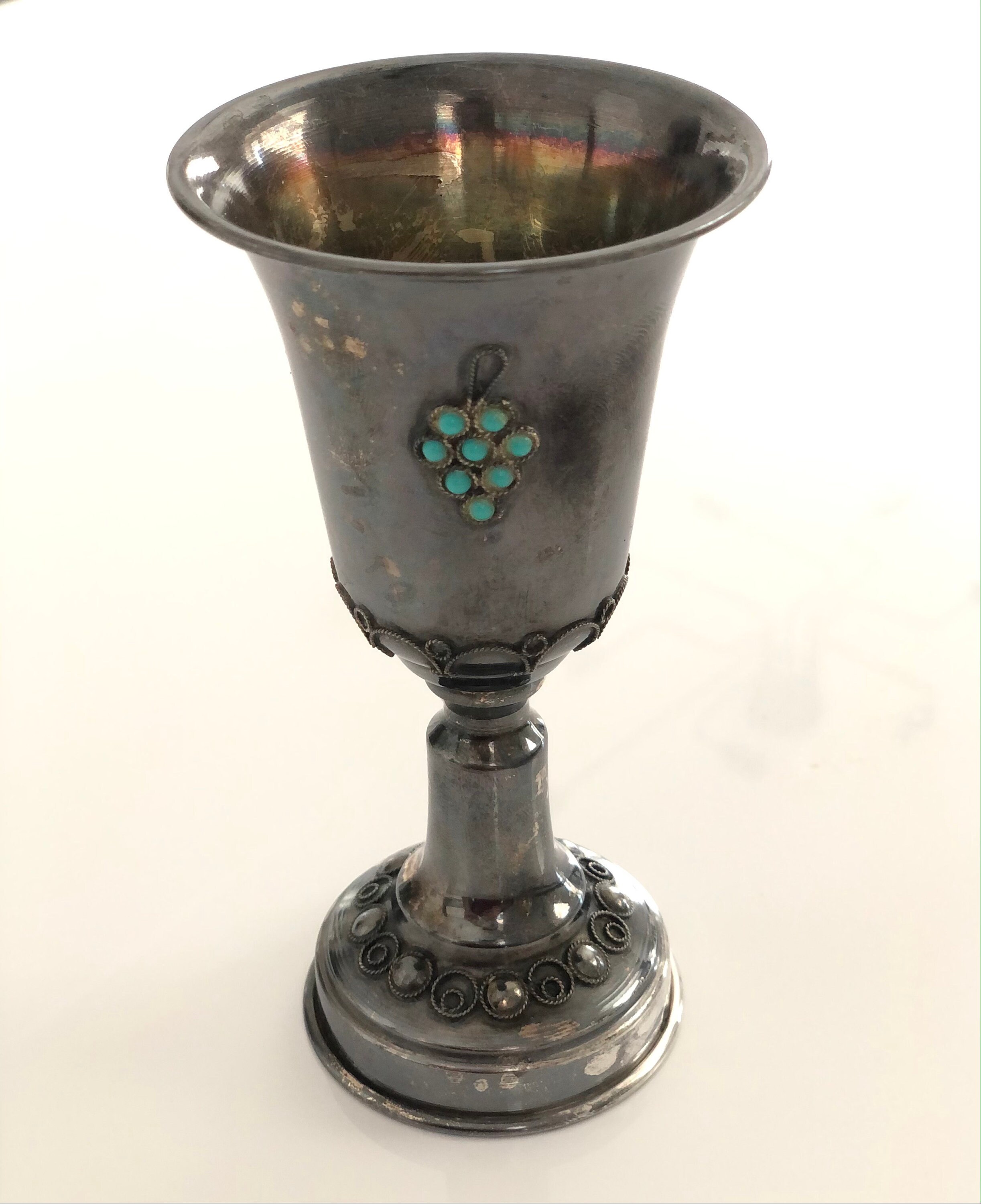 Vintage Antique Kiddush Cup 925 Sterling Silver Collectible Etsy