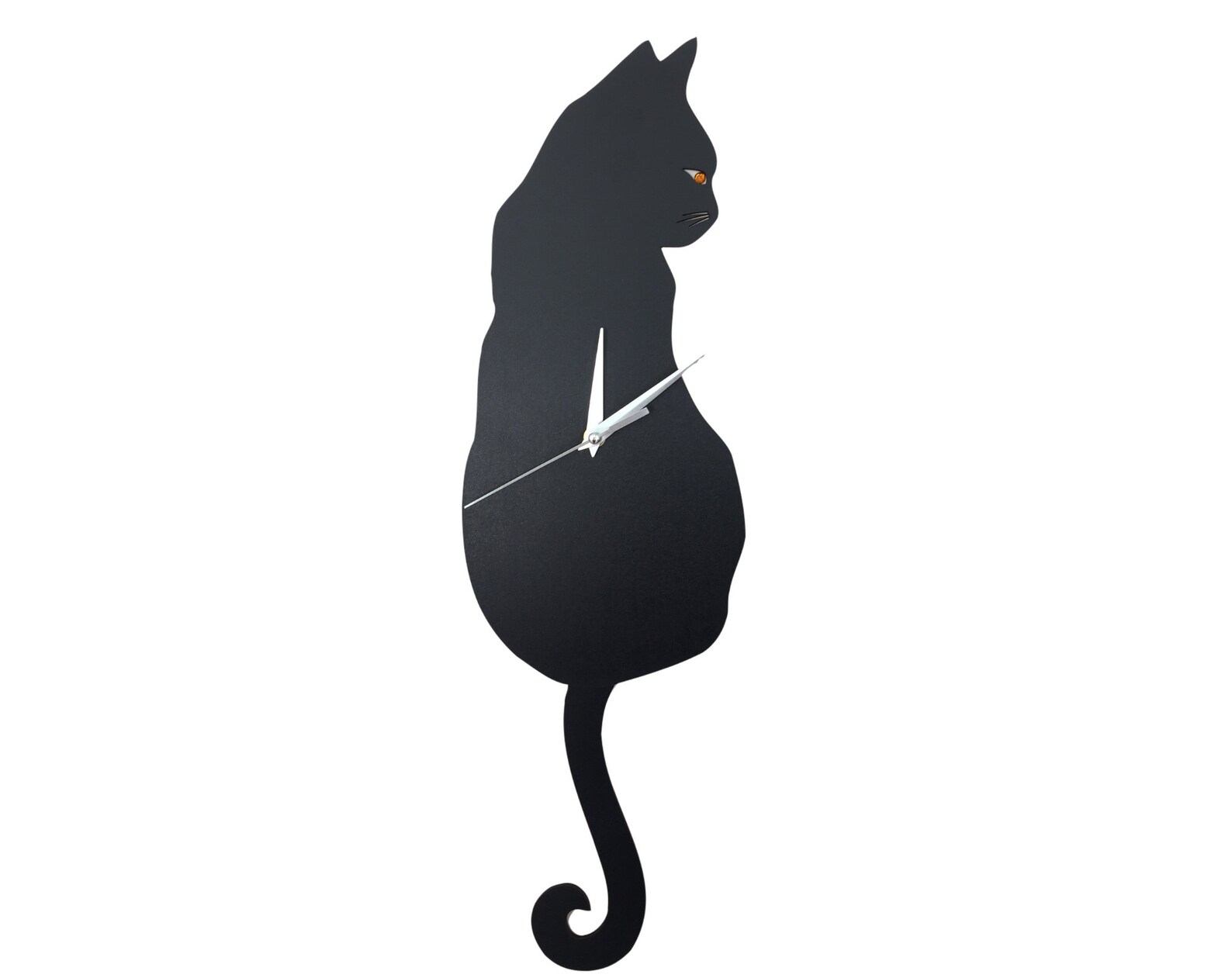 Black Cat Pendulum Wall Clock Cat Clock Cat Clock With Etsy