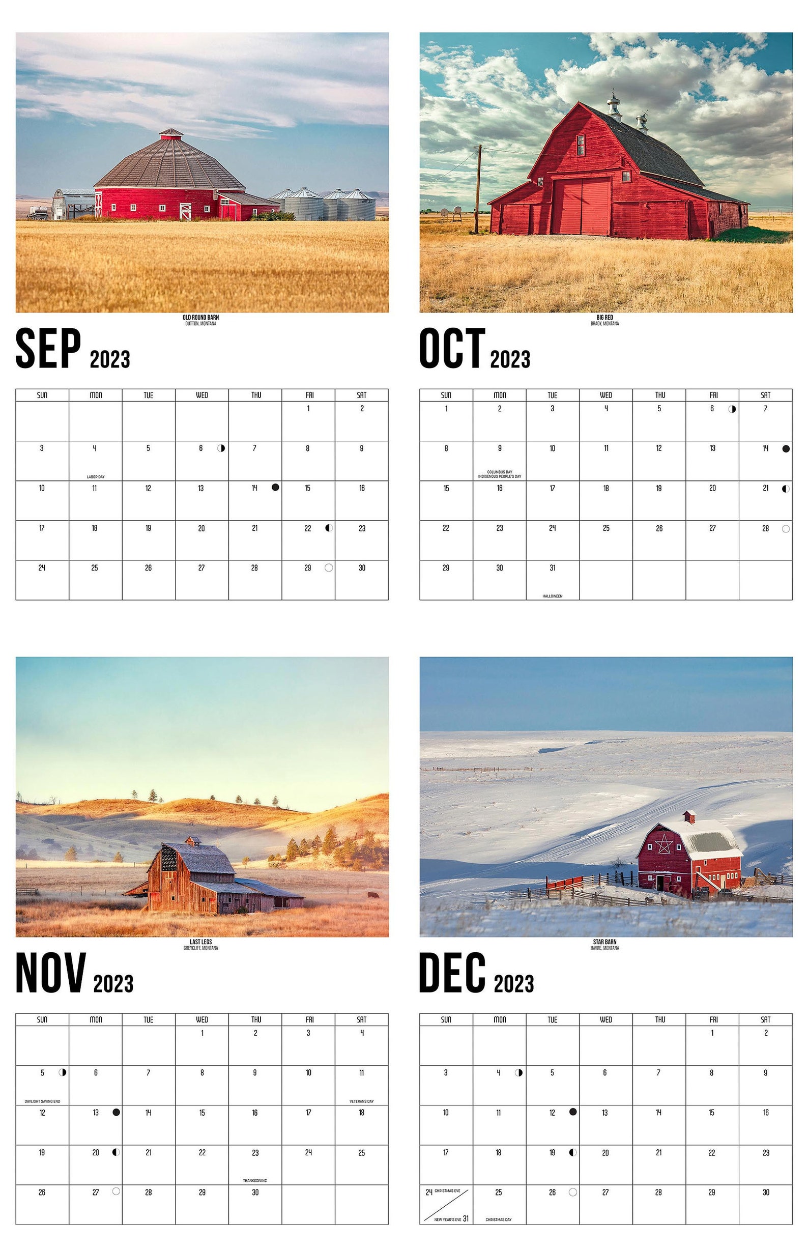 2023 Barns Wall Calendar by Todd Klassy FREE SHIPPING Etsy