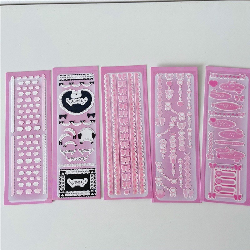 Pink Theme Toploader Deco Sticker Sheets Etsy Australia