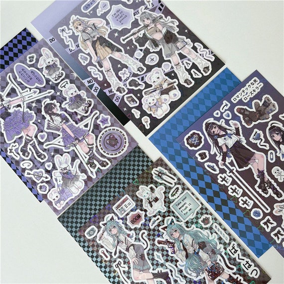 Jubbs Goth World Anime Girl Ver 3 Series Sticker Sheets - Etsy Jubbs Goth World Anime Girl Ver 3 Series Sticker Sheets - Etsy