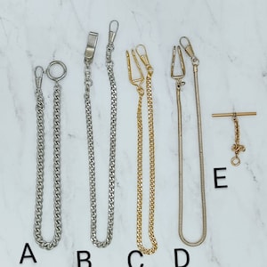 5  Pcs WATCH FOB CHAIN ~ Gold ~ Silver ~ Choice
