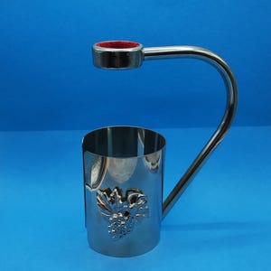 Vintage Silver Plate WINE BOTTLE CADDY Clamp Server ~ Pourer with Neck Ring ~ Grapes on handle ~ fREE sHIPPING