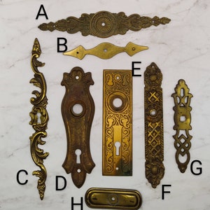 Brass Escutcheon Cabinet ~ Dresser ~ Door Backplate ~ fREE sHIPPING ~ L2