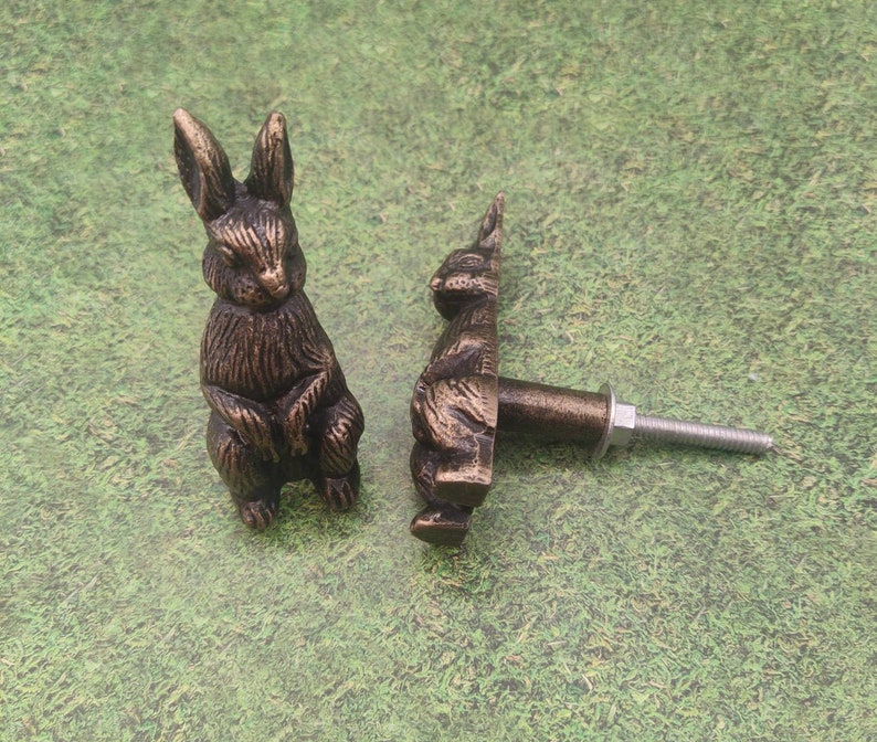 RABBIT DRAWER KNOBS Bunny Hardware Coat or Hat Hook Etsy
