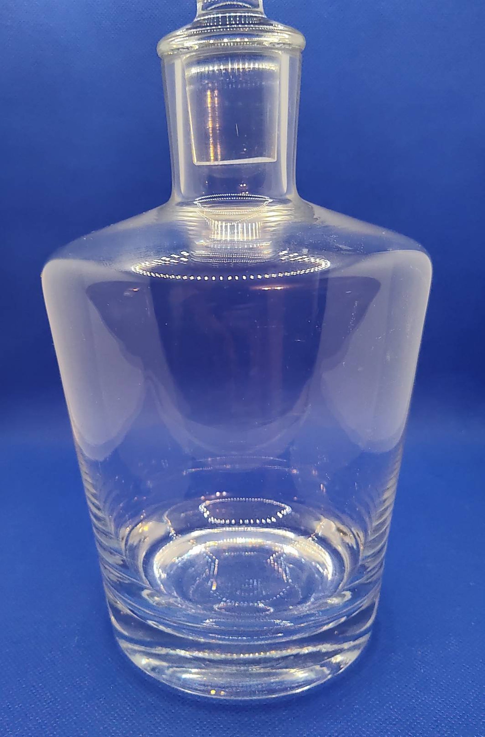 CLEAR Handcrafted Glass Whiskey Decanter Carafe Poland Etsy