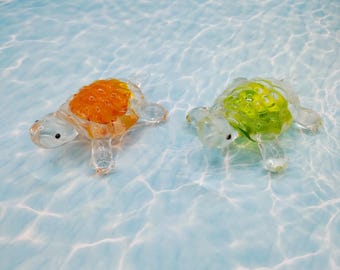 Vintage Pair LENOX GLASS TURTLES ~ fREE sHIPPING