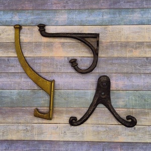DECORATIVE ANTIQUE HOOK  ~ Victorian ~ Bathroom ~ Brass ~ Cast Iron ~ Free Shipping L2