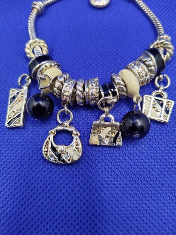 PANDORA INSPIRED BRACELET ~ 5 charms ~ 9 spacers … - image 2