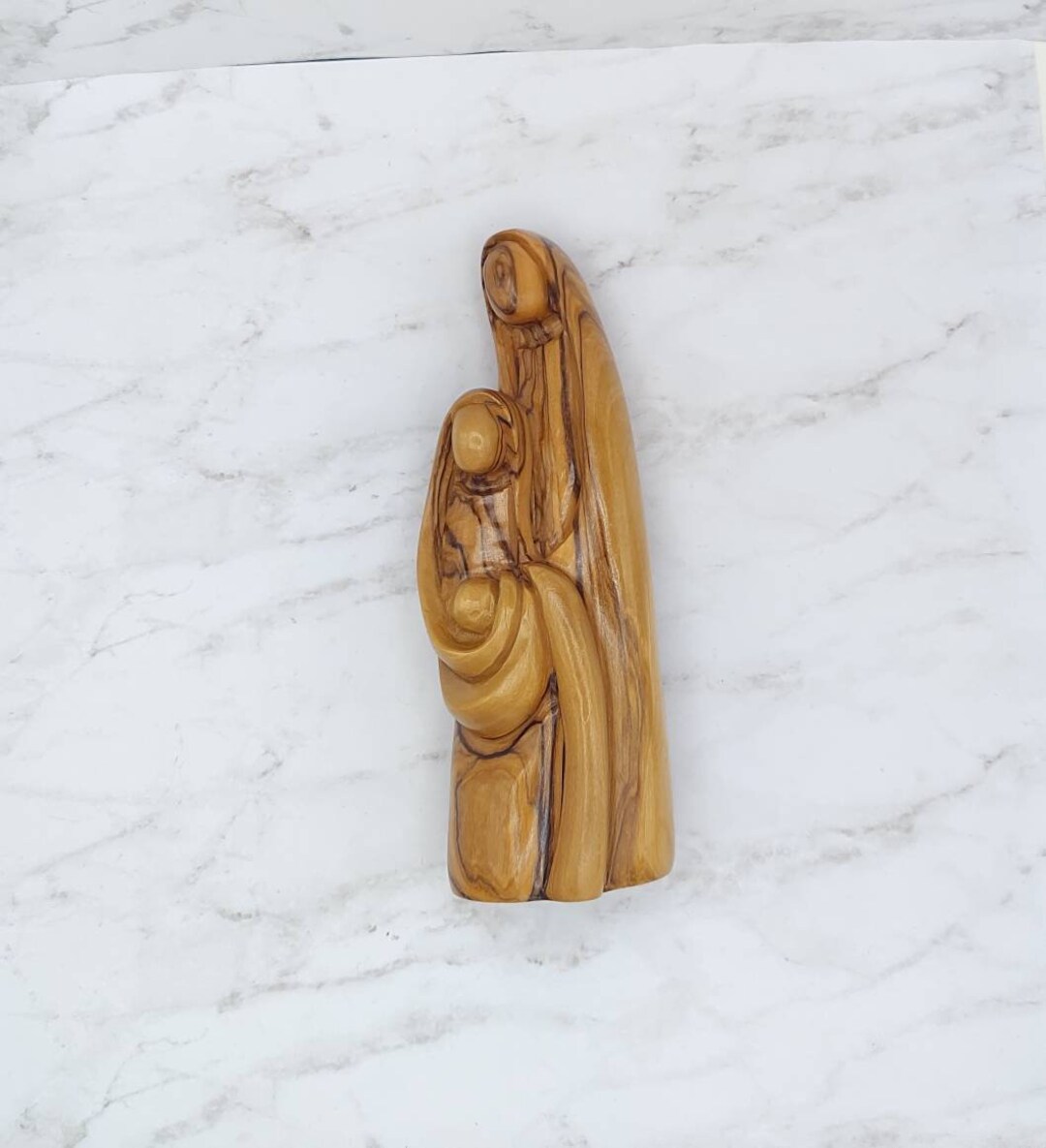 Olive Wood HOLY FAMILY STATUE Religous Nativity Statue Etsy