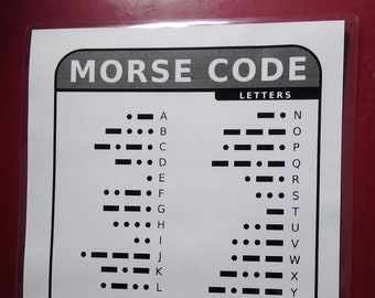 Morse Code Letters & Numbers  Chart ~  FREE Shipping ~ Laminated ~