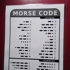 Morse-Code Buchstaben & Zahlen Chart ~ KOSTENLOSER Versand ~ Laminiert ~
