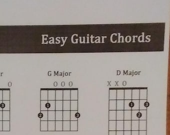 Easy Guitar Chords Chart: Laminated Reference Guide