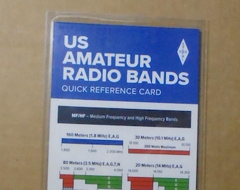 ARRL Quick Reference Card US Amateur Radio Bands - 5 mil Laminated