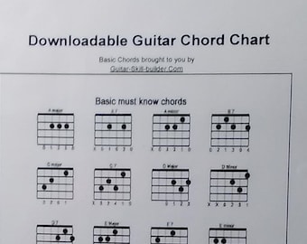 Laminated Guitar Chord Chart: Basic Chords (9x11.5 inches)