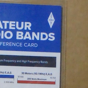 Reference Card PLUS ARRL Amateur Radio Frequency Chart 5 mil Laminate