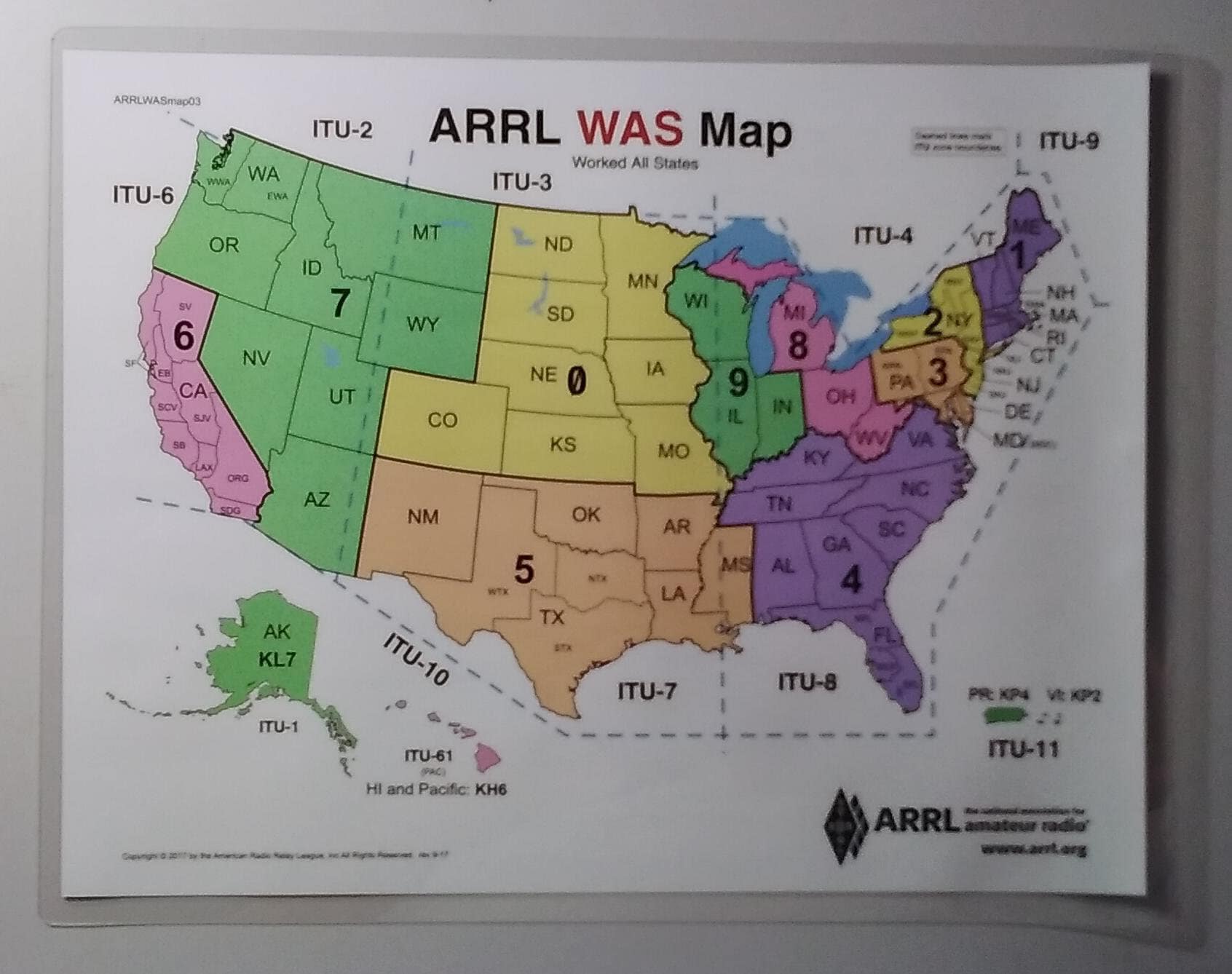 5 Mil Laminated ARRL Frequency Chart, US Amateur Radio Bands FREE