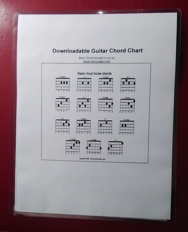 Basic Must Know Guitar Chord Chart Laminated FREE Shipping Etsy