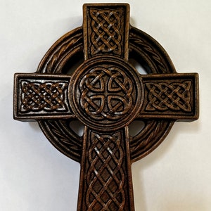 Ornate Celtic Cross, Celtic Wall Hanging Cross, Large Celtic Cross, Celtic Cross, Spiritual and Religious Wall Art Décor, 3D Engraved