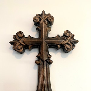 Ornate Wooden Cross, Large Wall Hanging Cross, Large Wooden Cross, Spiritual and Religious Wall Art Décor, 3D Engraved