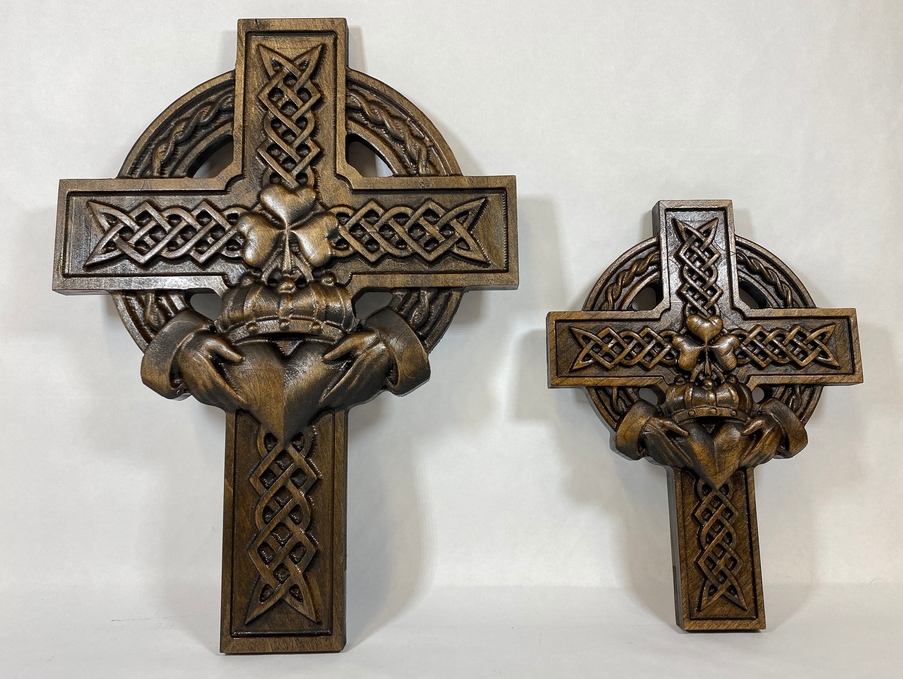 Ornate Claddagh Cross Claddagh Wall Hanging Cross Large Etsy