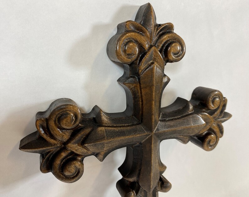 Ornate Wooden Cross Large Wall Hanging Cross Large Wooden Etsy