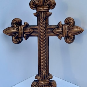 Ornate Traditinal Wooden Cross, Large Wall Hanging Cross, Large Wooden Cross, Spiritual and Religious Wall Art Décor, 3D Engraved