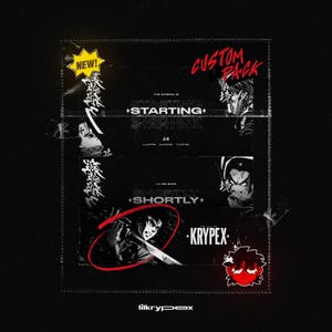 ANIMATED CUSTOM 2.0 Anime Stream Package (Screens, Panels, Overlay, Transition, Twitch, Header, Etc.)