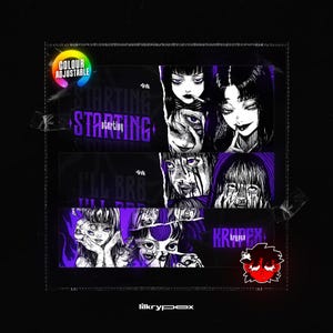 ANIMATED GOTHIC Anime Stream Paket (Screens, Panels, Overlays, Übergang, Twitch, Header, Manga, Etc.)
