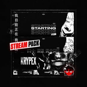 Animated Psycho Anime Girl Stream Pack | Twitch Overlays, Screens, Panels & Transitions for OBS/Streamlabs