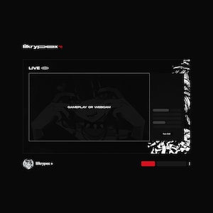 This is another Intermission scene. The area to display your Gameplay or Webcam is now bigger. On the right side, there’s an area to display chat messages. It follows the same dark, monochromatic design as the other screens.