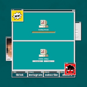 Animated Retro Windows Stream Package | Twitch Overlays, Screens, Alerts, Panels & Transitions for OBS/Streamlabs