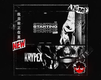 ANIMATED PSYCHO GIRL Anime Stream Package (Screens, Cards, Overlay, Transition, Twitch, Header, Alerts. Etc.)