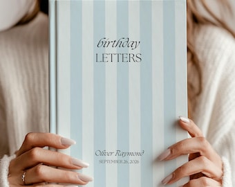 Birthday Book for Boy, Personalized Birthday Guestbook, First Birthday Party Gift Keepsake Memory Journal 1st Birthday Letters Guest Book