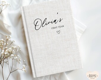 Baby's First Year Memory Book, Gift for New Parents, Newborn Baby Gift, Letters to my Daughter Son Milestone Journal Baby Shower Guest Book