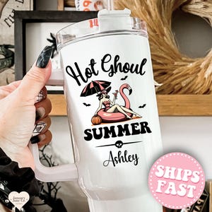 Hot Ghoul Summerween Tumbler Summerween Gift for Halloween Party in Summer Halloween Cup with Handle Summer Halloween Party Favor with Name