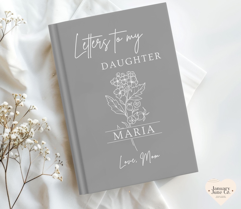Letter to My Daughter Notebook Custom Birth Flower Journal Personalized ...