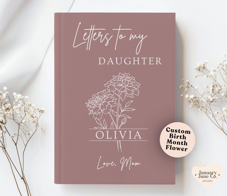 Letter to My Daughter Notebook Custom Birth Flower Journal Personalized ...