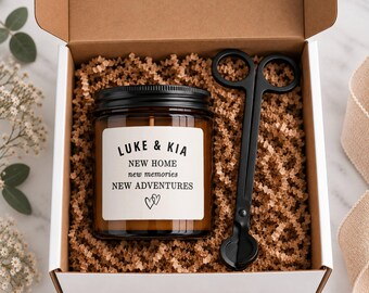 Personalized New Home Candle Gift Set Gift for New Home New Memories New Adventure with names Housewarming Present Couple New Homeowner