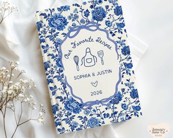 Personalized Recipe Book for Couples, Custom Name Family Cookbook Recipe Book, Cook Book Newlywed Gift, Cooking Journal, Wedding Gift Idea