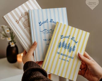 Livre d'or Airbnb personnalisé, livre de bienvenue dans une maison de location personnalisé, livre d'or pour maison de vacances, livre de connexion pour Lake House, auberge de camping