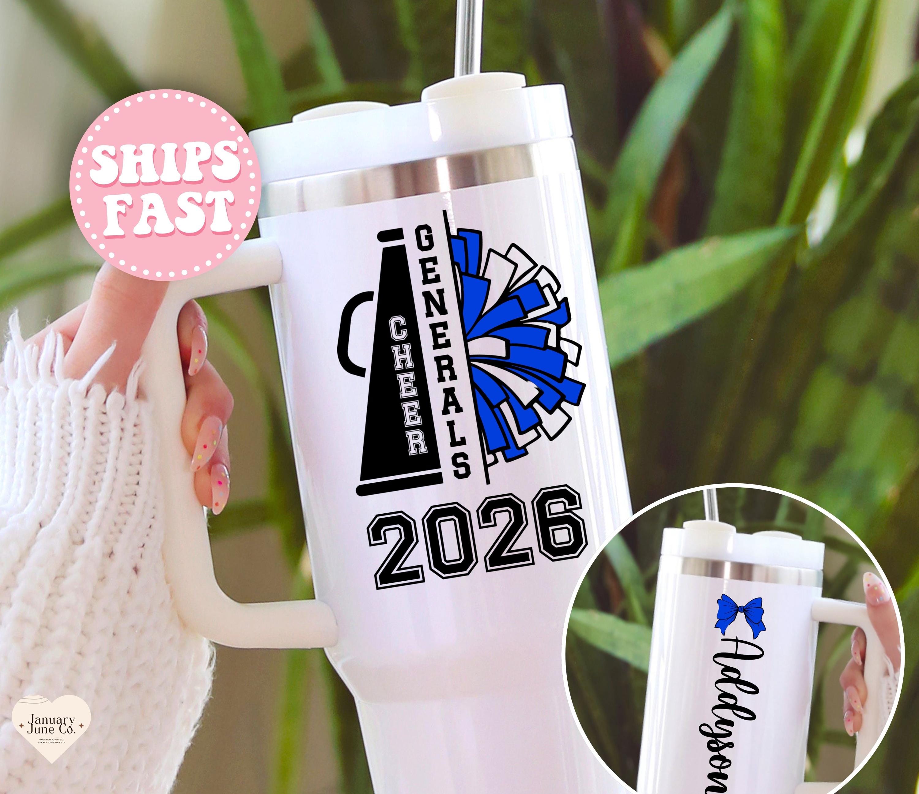 Personalized Cheerleader Tumbler 40oz Cheer Water Bottle for Cheer Team Gift Personalized Cheer Tumbler 40 oz Cheerleading Tumbler Cup