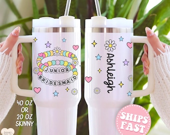 Junior Bridesmaid Gift for Junior Bridesmaid Tumbler 40oz Personalized Jr Bridesmaid Proposal Tumbler Wedding Day Cup for Jr. Bridesmaid Cup