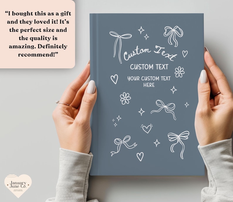 Personalized Notebook With Custom Text, Custom Journal Book, Custom ...