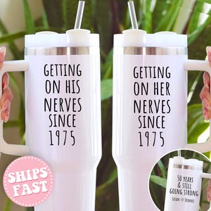 Personalized 50th Anniversary Tumblers 40oz Custom Wedding Anniversary Mugs Anniversary Gift for 50 th Anniversary Gift for Parents