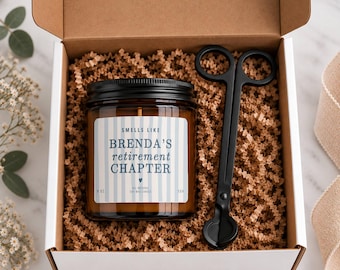 Retirement Gift for Coworker, Retirement Chapter Candle New Chapter Gift Box for Retiring Party Present Mom Retirement, Teacher Boss Retired